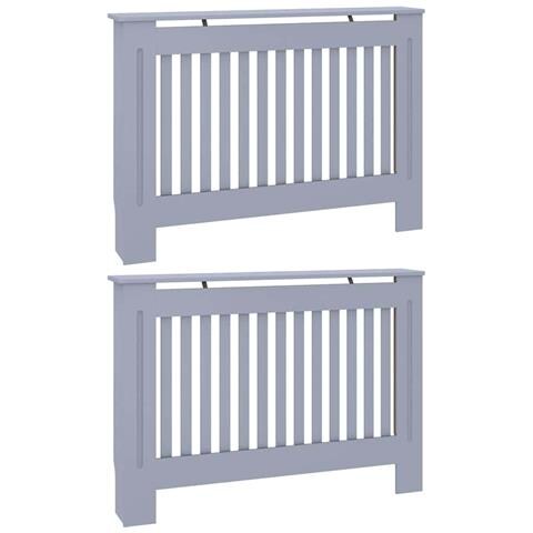 Copertura per radiatori 2 pcs Grigio 112 x 19 x 81.5 cm - Foto 1
