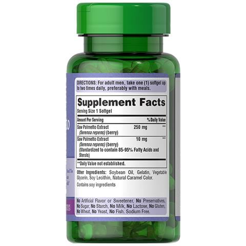 Estratto Di Saw Palmetto 250 Mg 90 Capsule Morbide A Rilascio Rapido Puritans Pride - Foto 2