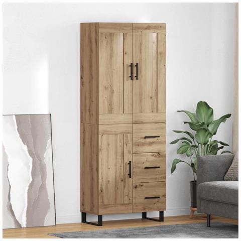 Credenza con cassetto Rovere artigianale 69,5 x 34 x 180 cm - Foto 2