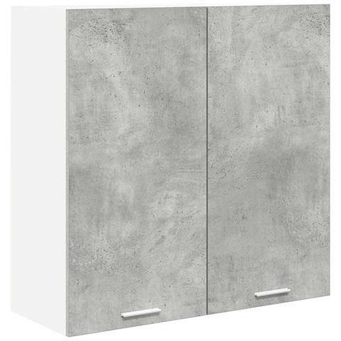 Armadio pensile con porta Riga Grigio cemento 80 x 31 x 80 cm - Foto 1