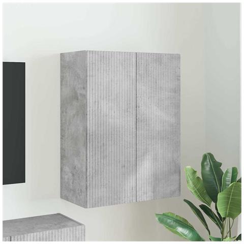 Mobile TV da parete Grigio cemento 59,5 x 31 x 80 cm - Foto 2