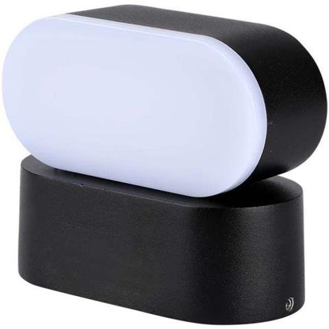 Lampada LED da Muro Ovale 5W 110LM /W Colore Nero con Testa Ruotabile 4000K IP65, colore Nero - Foto 4