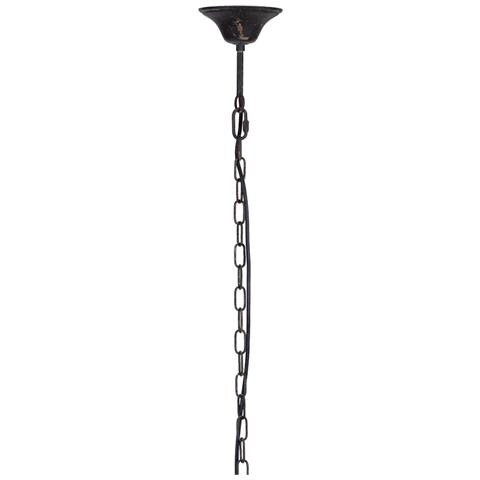 Lampada Da Soffitto Rotonda In Legno E Metallo Nero D63x63x63h Cm - Foto 5