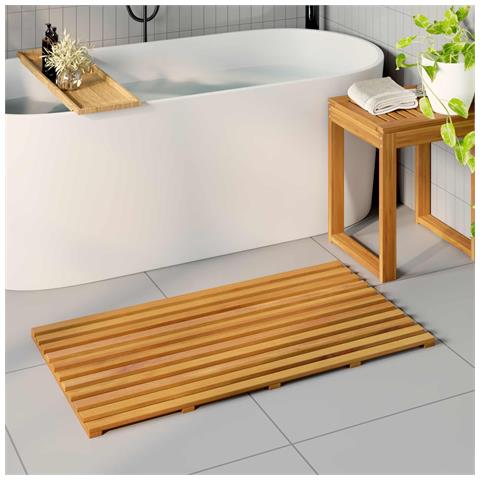 Tappeto da bagno Tinta unita Marrone 100 x 53 cm legno - Foto 2
