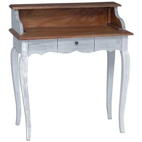 Scrivania con cassetto Marrone e bianco 80 x 40 x 92 cm - Foto 1