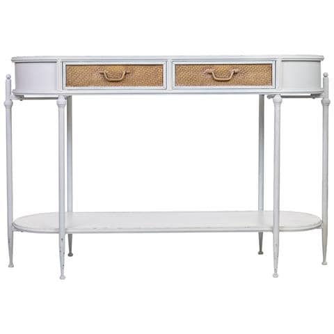 Mobili D'ingresso In Metallo Bianco 125x41x81h Cm - Foto 2