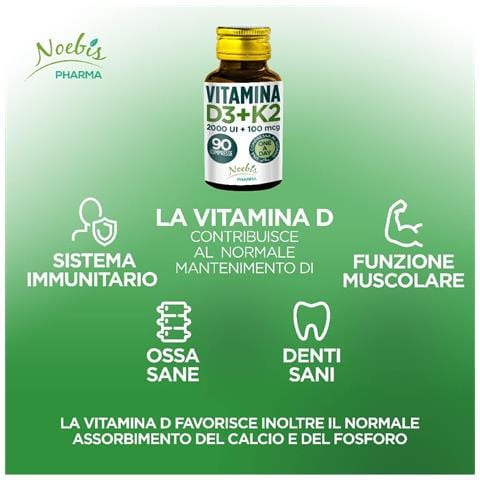 Vitamina D3 + K2 90 Compresse - Vitamina D3 50 mcg + K2 MK-7 100 mcg - Ossa, Denti, Muscoli e Sistema Immunitario - Foto 5