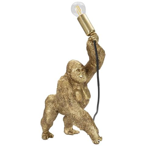 Lampada Da Tavolo Gorilla In Resina Dorata Glam 22,5x16x40 Cm - Foto 1