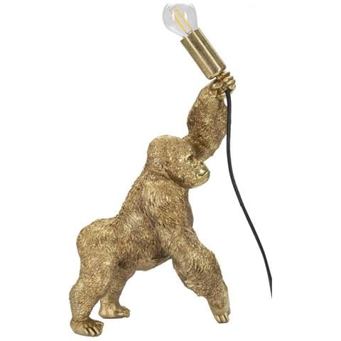 Lampada Da Tavolo Gorilla In Resina Dorata Glam 22,5x16x40 Cm - Foto 8