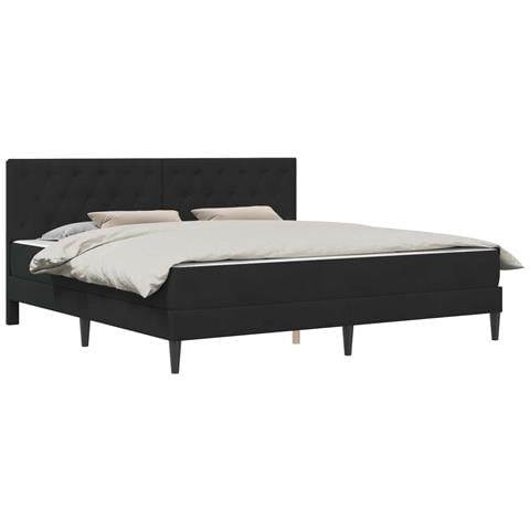 Struttura letto con materasso Nero 200 x 200 cm Velluto - Foto 1