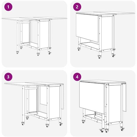 Tavolo da pranzo pieghevole con ruote 130 x 80 x 76,5 cm - Foto 9