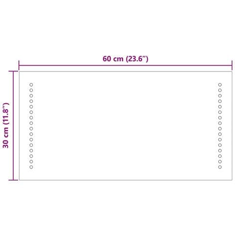 Specchio da bagno LED Trasparente 30 x 60 cm vetro temperato - Foto 9