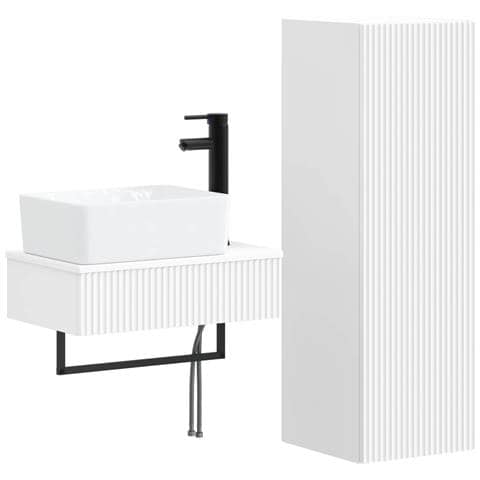 Set di mobili per il bagno 2 pz Bianco 33 x 34,5 x 100 cm - Foto 1