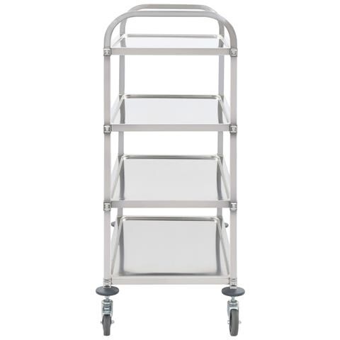 Carrello Da Cucina A 4 Livelli 107x55x125 Cm In Acciaio Inox - Foto 2