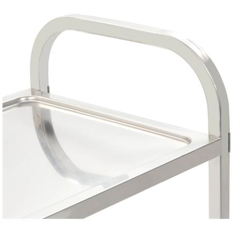Carrello Da Cucina A 4 Livelli 107x55x125 Cm In Acciaio Inox - Foto 6