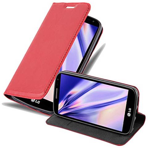 Custodia Compatibile Con Lg G2 Mini In Rosso Mela - Coperchio Protettiva Con Chiusura Magnetica, Funzione Stand E Tasca Per Le Carte - Foto 1