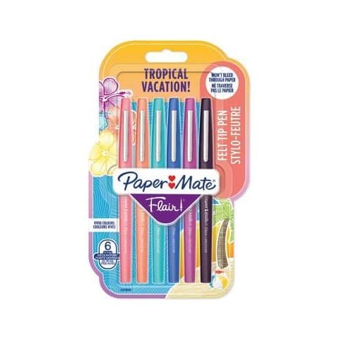 Penne Punta Fibra Flair / nylon Tropical Vacation 1,0 Mm Assortiti Blister Da 6 - 2028906 - Foto 1