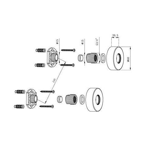 Ksa-001 Bar Valvola Di Fissaggio Kit Chrome - Foto 3