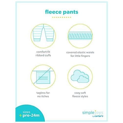 Gioie Semplici Di 4-pack Fleece Pants Di Carter Casual Rosa Nero Heather Grey Newborn - Foto 2