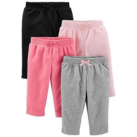 Gioie Semplici Di 4-pack Fleece Pants Di Carter Casual Rosa Nero Heather Grey Newborn - Foto 1