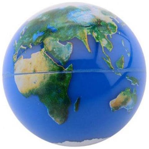 Palla Rimbalzante World Con Glitter Junior 6,5 Cm Gomma Blu - Foto 1