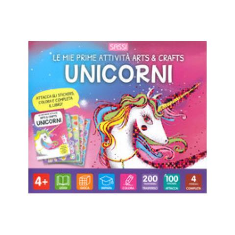 Irena Trevisan - Unicorni. Le Mie Prime Attività Arts &amp. Crafts. Ediz. A Colori. Con Bastoncino Da Ricalco. Con 4 Fondali. Con 200 Trasferibili. Con 100 Adesivi - Foto 1