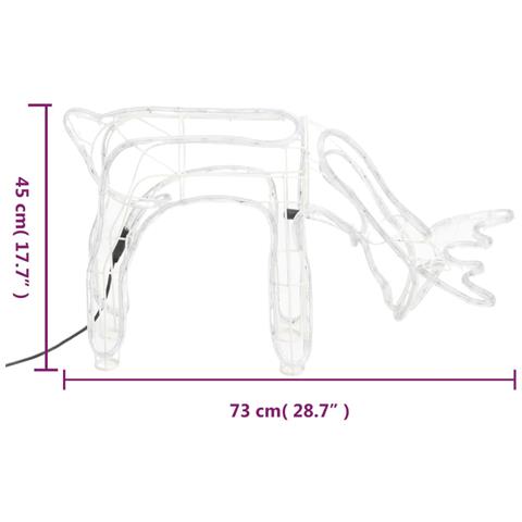 Figura Natalizia Renna Bianco Caldo 73x31x45 cm - Foto 6