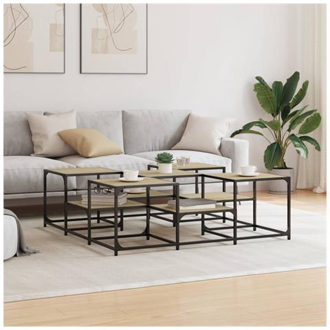 Tavolino Salotto Rovere Sonoma 121x121x40 Cm Legno Multistrato - Foto 3