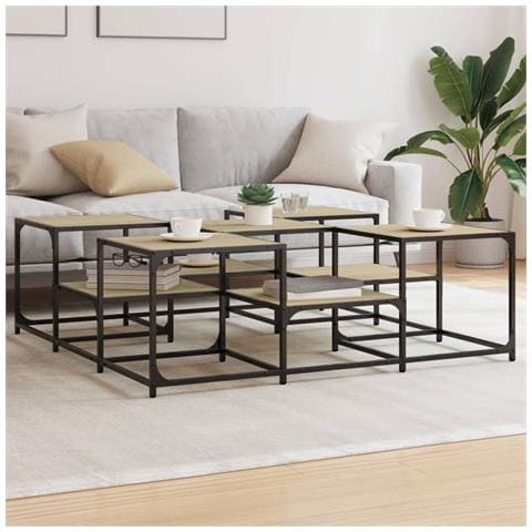 Tavolino Salotto Rovere Sonoma 121x121x40 Cm Legno Multistrato - Foto 1