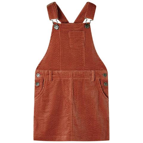 Abito Scamiciato Da Bambina Velluto A Coste Cognac 92 - Foto 1