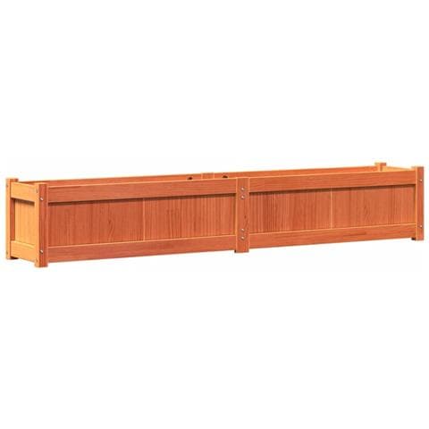 Fioriera Giardino Marrone Cera 180x31x31 Cm Legno Massello Pino - Foto 2