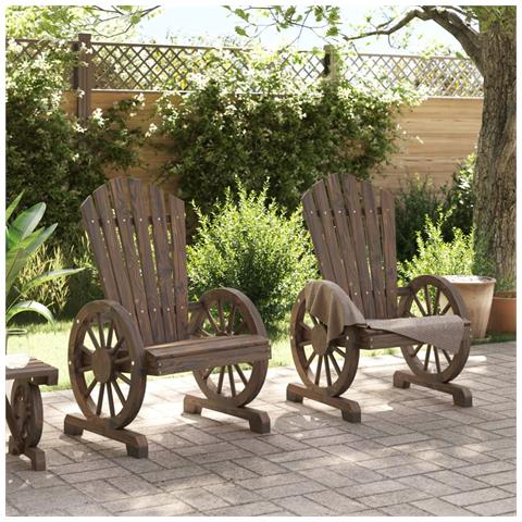Sedie Da Giardino Adirondack 2 Pz In Legno Massello Di Abete - Foto 3