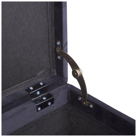 Pouf Contenitore Loretto Velluto Nero - Foto 8