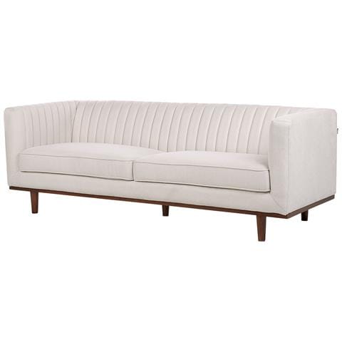 Divano 3 Posti Skaule Tessuto Beige - Foto 2