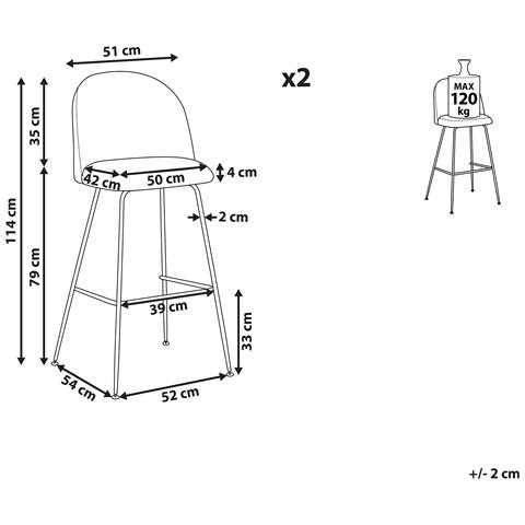 Set Di 2 Sedie Alte Arcola Velluto Nero - Foto 8