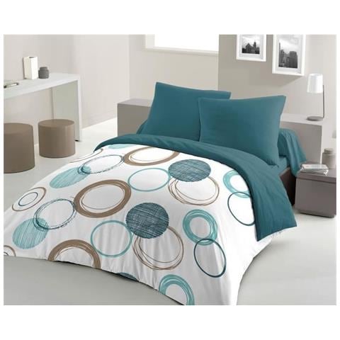 Set Copripiumino - Piumino 220 X 240 Cm + 2 Federe 63 X 63 Cm - Blu Anatra - Foto 1