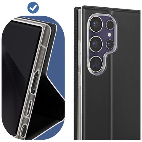 Custodia Per Samsung Galaxy S24 Ultra Copertina Portacarte Supporto, Nero - Foto 2