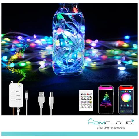 Corda in PVC di Luci Decorative Smart RGB-IC OUTDOOR Wi-Fi + Bluetooth 10M IP65 - Foto 1