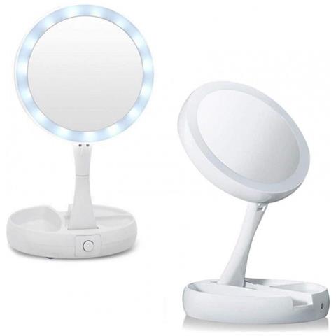 Specchio Con Stand, Fornito Di Illuminazione A Led, Per Trucco E Per Barba - Foto 1