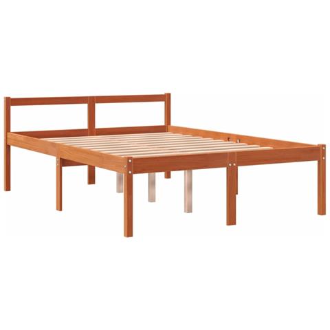 Letto Per Anziani Marrone Cera 120x190cm Legno Massello Di Pino - Foto 3