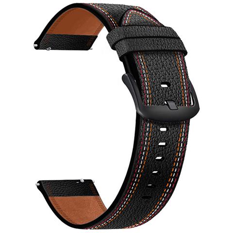 Cinturino Orologio In Pelle Per Huawei Gt3 Black 22 Mm - Foto 1