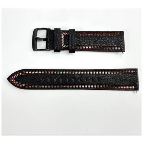 Cinturino Orologio In Pelle Per Huawei Gt3 Black 22 Mm - Foto 4