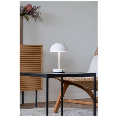 Lampada Da Tavolo Holt - Bianco - Metallo - 15x15x25 Cm - Foto 2