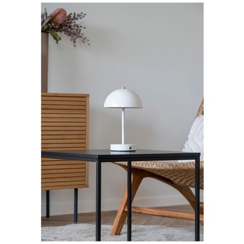 Lampada Da Tavolo Holt - Bianco - Metallo - 15x15x25 Cm - Foto 4