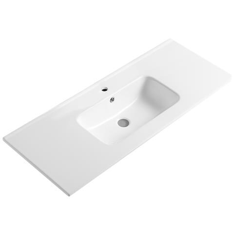 Lavabo Ad Incasso In Ceramica Bianco Lucido Per Mobili Bagno *** Misure : 101x46 Cm - Foto 1