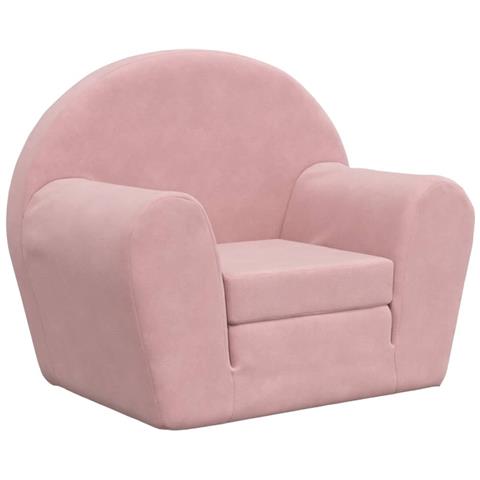 Divano Letto per Bambini Rosa in Morbido Peluche - Foto 1