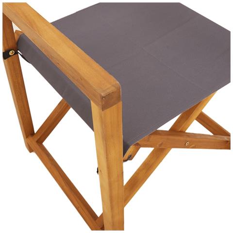 Sedie da Giardino Pieghevoli 6 pz Grigio Scuro in Tessuto - Foto 9