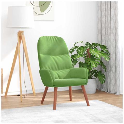 Sedia Relax Verde Chiaro in Velluto - Foto 1