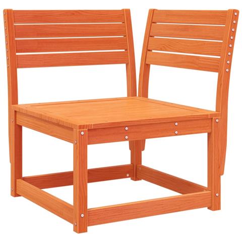 Set Salotto Da Giardino 7 Pz Marrone Cera Legno Massello Pino - Foto 3
