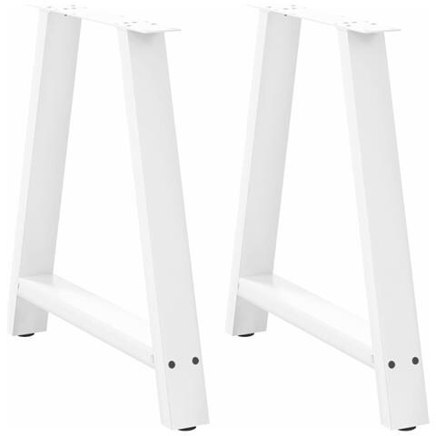 Gambe Tavolino Da Caffè A A 2pz Bianco 80x(72-73) Cm Acciaio - Foto 1